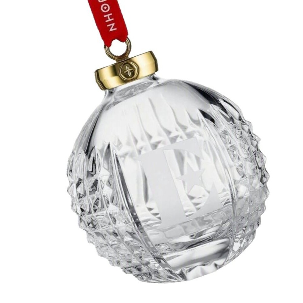 Waterford Elton John "E" Icon Crystal Bauble Ornament - Holiday Decor Gift - NIB